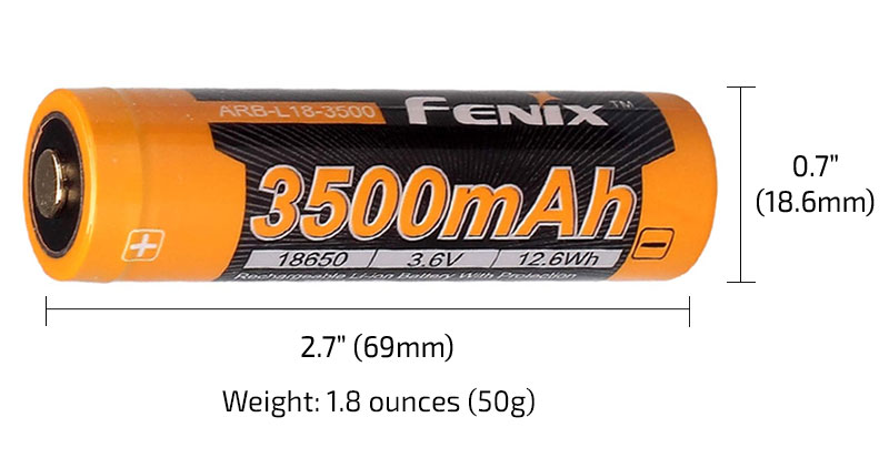18650 battery dimensions