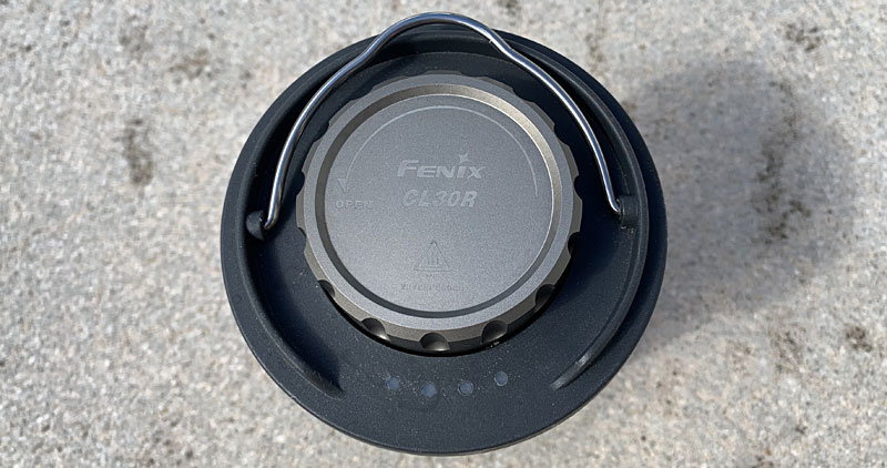 Fenix CL30R USB Rechargeable Camping Lantern from the top