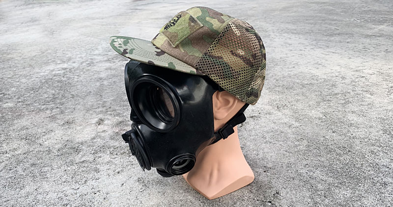 Mira Safety CM-7M Military Gas Mask on a dummy from the side