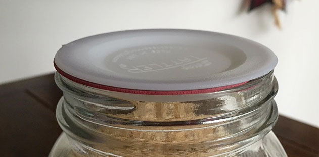 Tattler lid on a mason jar close up