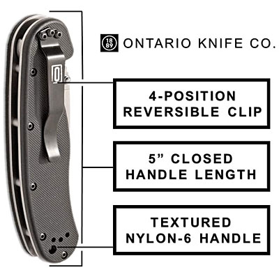 Ontario RAT Folding Knife handle description