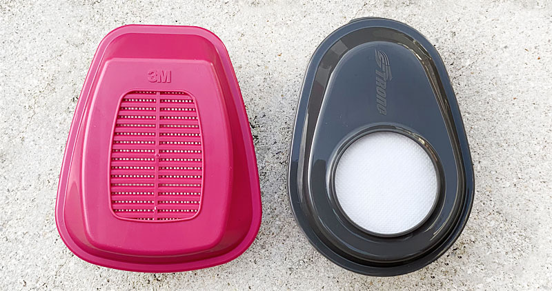 3M filter next to a Parcil Safety filter