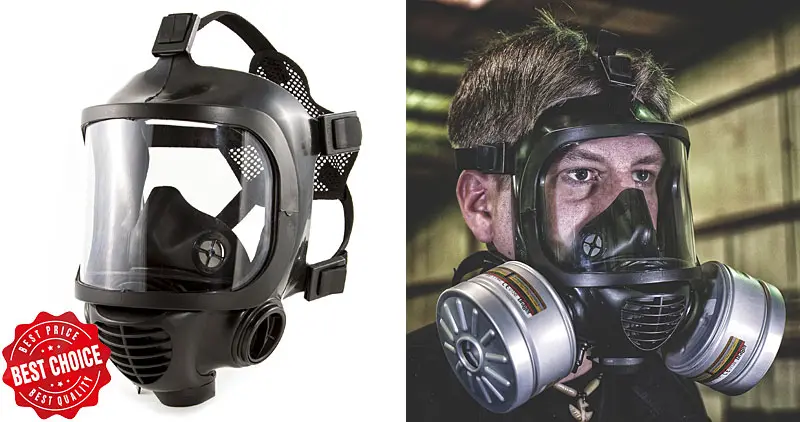 Mira Safety CM-6M Tactical Gas Mask on a guy in a warehouse
