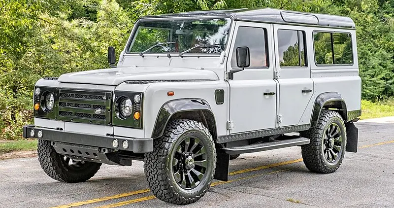 Land Rover Defender 110 off-road build, known for versatility and capability as a bug out vehicle