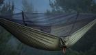 COCOON Ultralight Mosquito Net Hammock with bug net in a misty pine forest — bug out sleep system review by Mr.BOBB