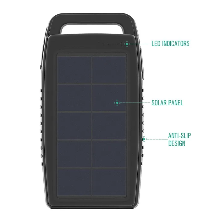 Nekteck Solar Charger 10000mAh Rain-resistant Dirt/Shockproof 