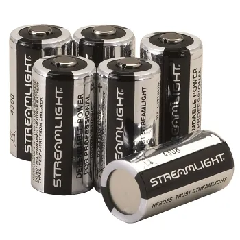 Streamlight CR123A Lithium Batteries, 6-Pack